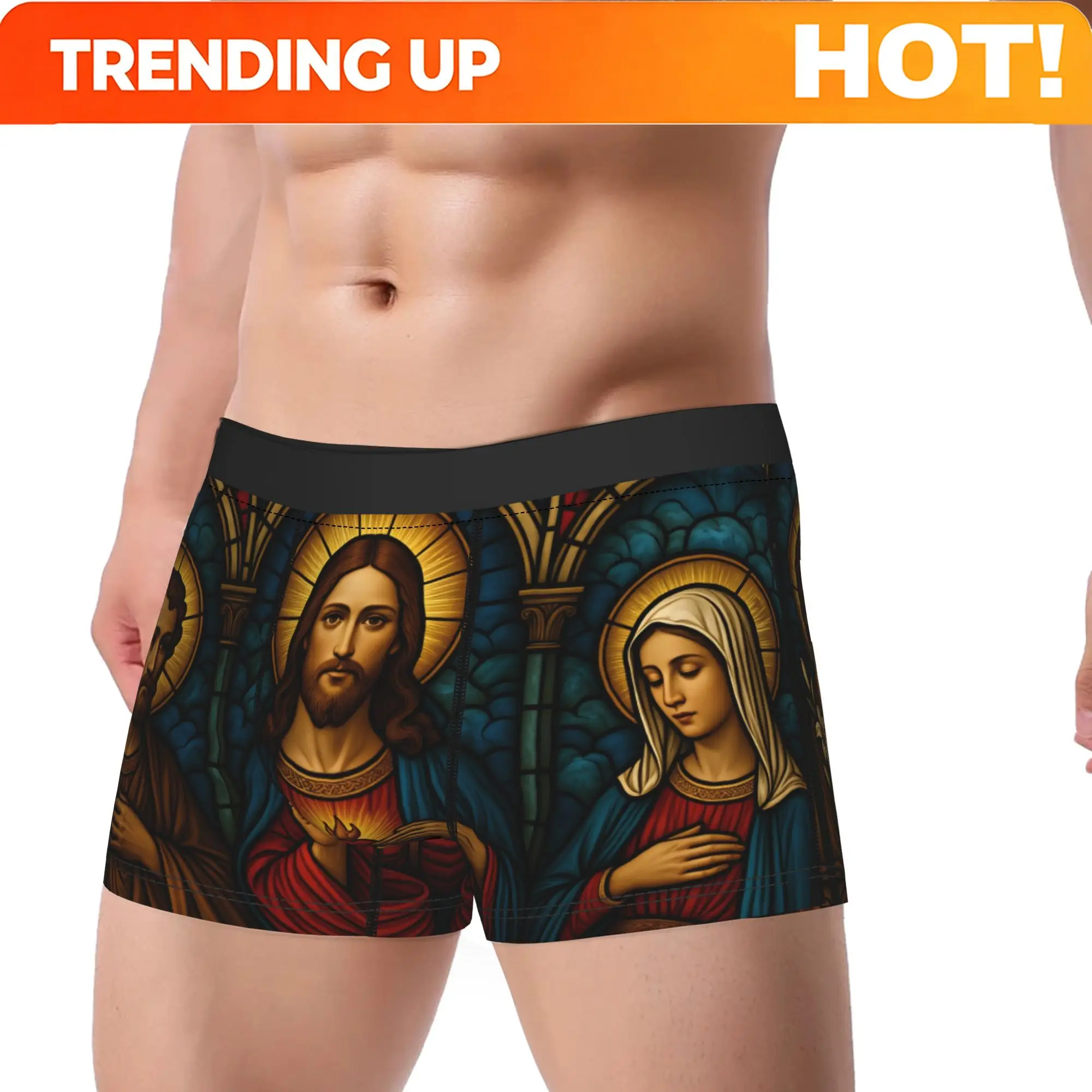 Happy Easter Jesus Cross Underwear  Pattern Trunk Hot Sale Man Panties Breathable Shorts Briefs Birthday Present