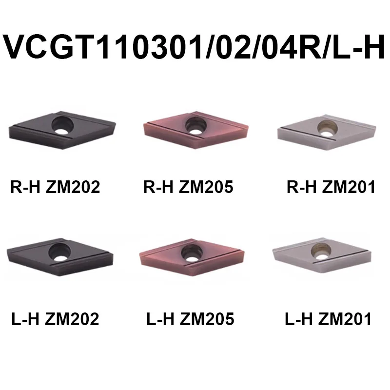 

10PCS VCGT110301R-H VCGT110302R-H VCGT110304R-H VCGT110301L-H VCGT110302L-H VCGT110304L-H Indexable CNC carbide turning insert