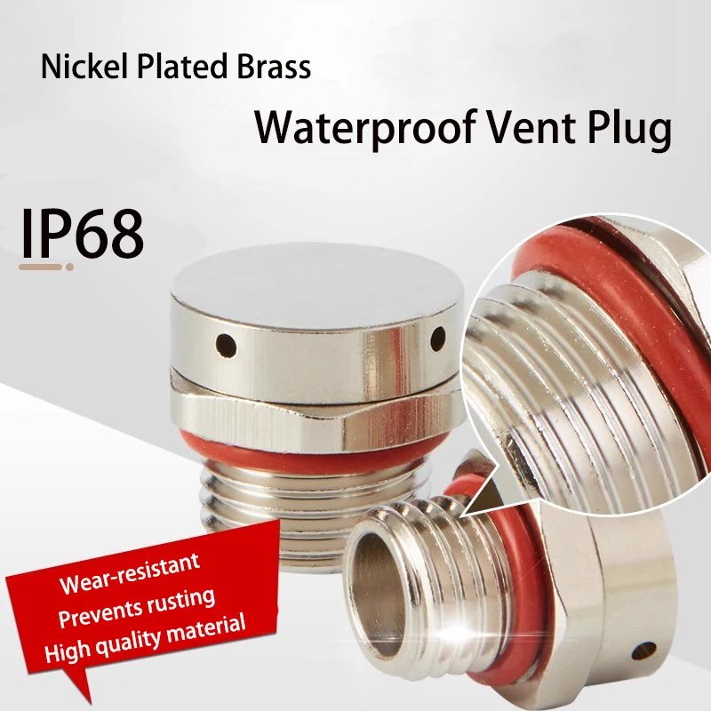 1PCS Metal Waterproof Vent Plug Air Pressure Balance Screw Brass Nickel Plated Safety Relief Valve M5 M6 M8 M10 M12 M16 M18 M20