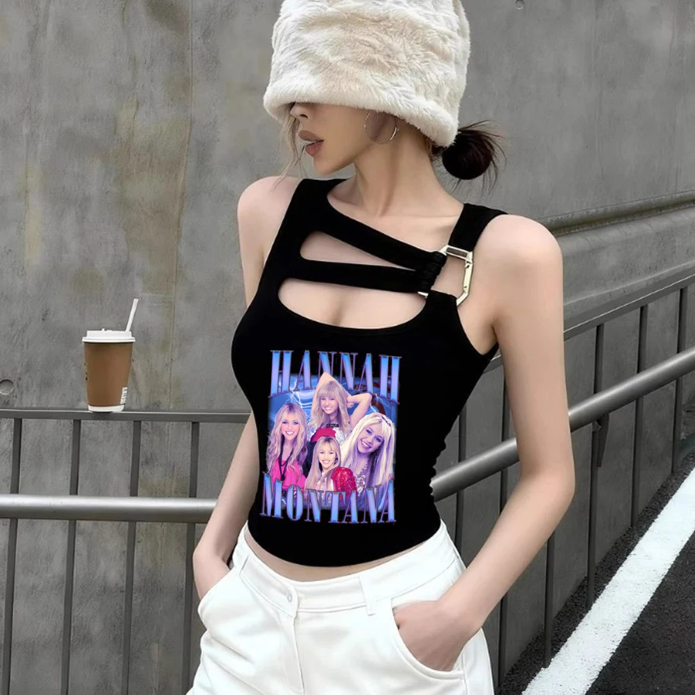 Hannah Montana crop top teen alternative  baddie anime gothic korean fashion t shirt korean fashion 2000s manga scene