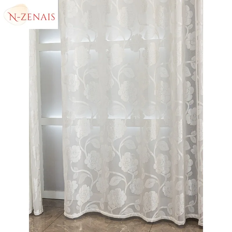 

Custom Size French Dream Luxury Embroidery Blackout Curtains for Living Dining Room Bedroom Fashion White Tulle Decor Elegant