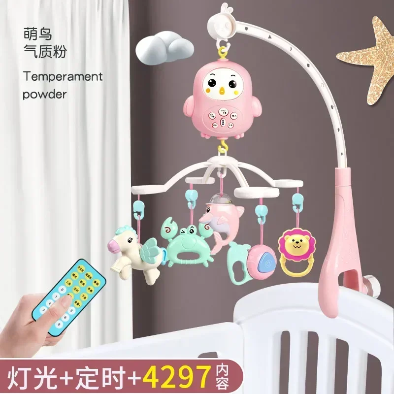 Baby Crib Mobile with Remote Control Music Box Night Light Rotate Newborn Sleeping Bed Toys 0-12 Months Infant Rattle Baby Toys