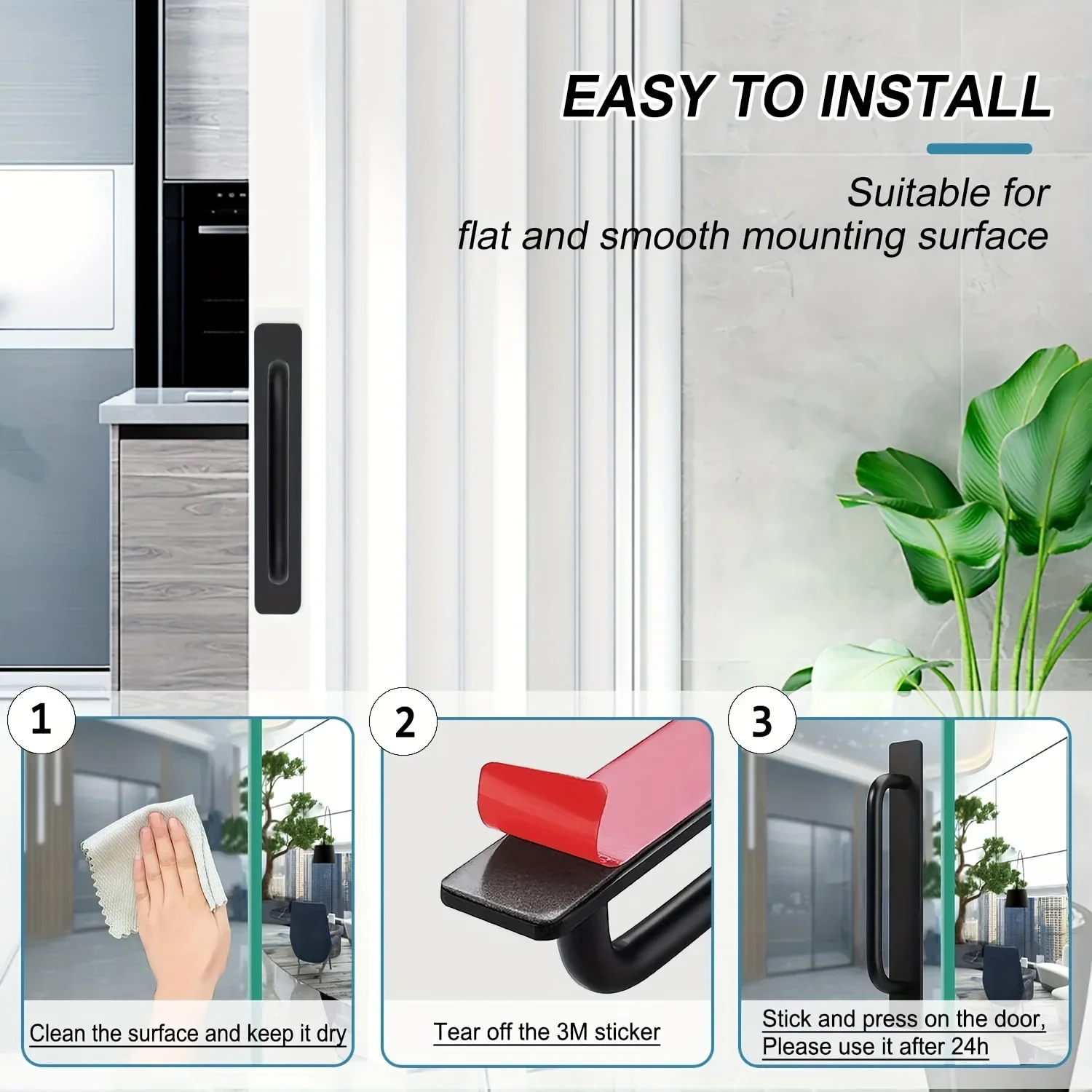 Самоклеящиеся ручки ящика шкафа мгновенного действия — клейкие дверные ручки из нержавеющей стали 5,8 дюйма, конструкция без сверления