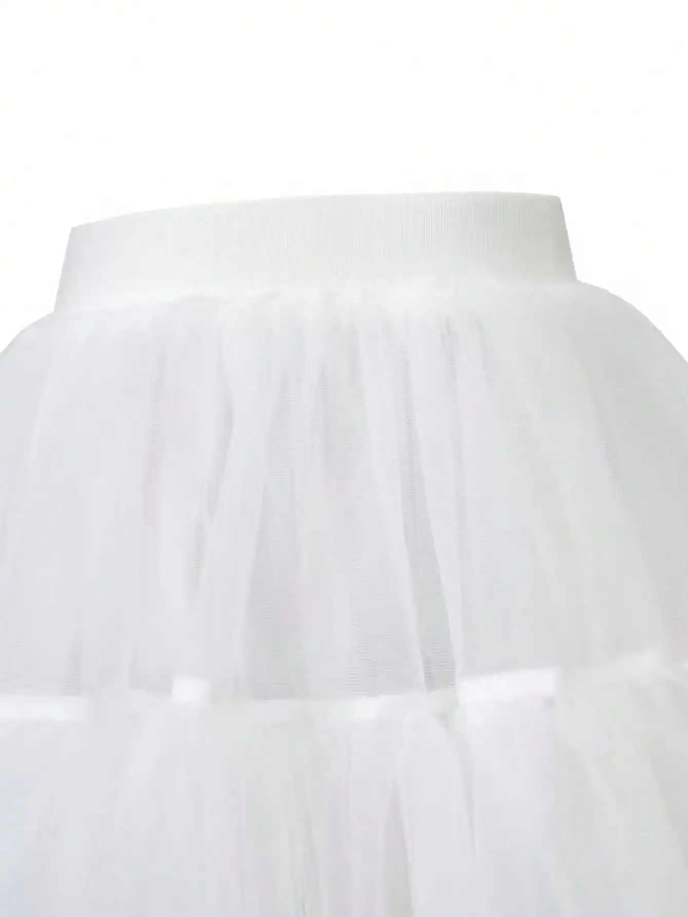 Eleganter Freizeitrock für Mädchen mit elastischem Bund, aus Mesh, einfarbig, Minilänge – Detail 6