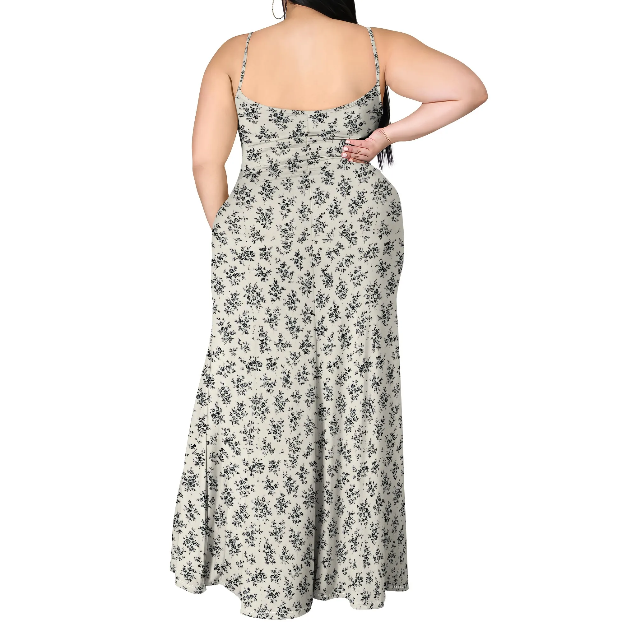 Women's Summer Plus Size Maxi Dress Long Dress Casual Boho Sleeveless Spaghetti Strap Beach Sun Dresses