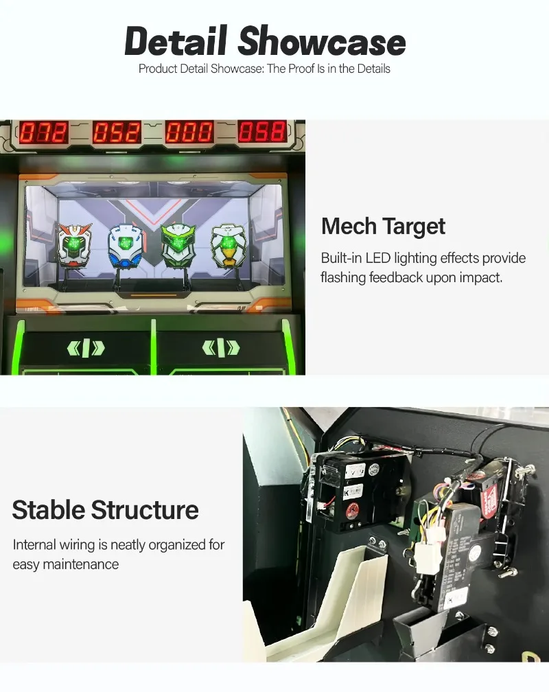 Custom Commercial Grade Metal Infrared Laser Shooting Arcade Game Machine Advanced High Sensitivity Interactive Target Detection