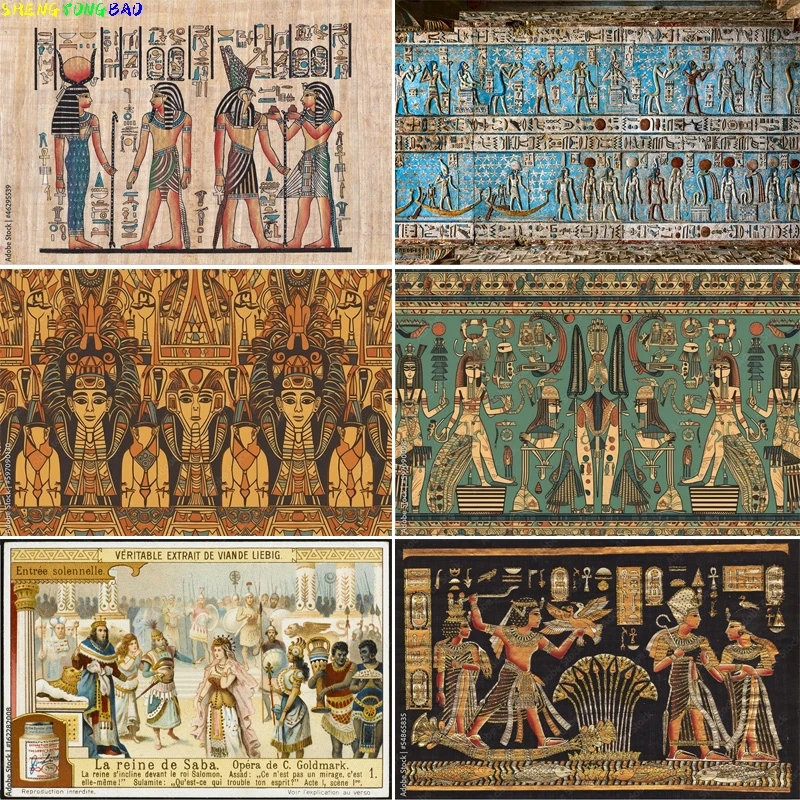 

Ancient Egyptian Hieroglyphic Carving Bas Relief Photography Backdrops Frescoes Funerary Formulas Papyrus Spells Background AJ01