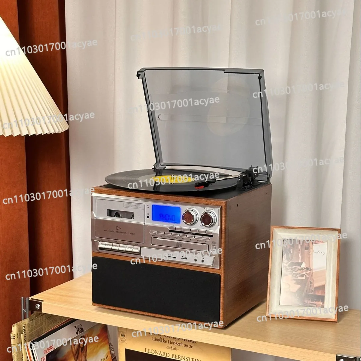 HIFI Bluetooth Audio Classic Multifunctional Vinyl Record Player Retro Gramophone CD Tape