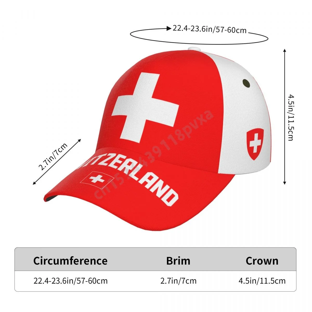 Unisex Switzerland Flag Cool Swiss Adult Baseball Cap Patriotic Hat for Baseball Soccer Fans Men Women