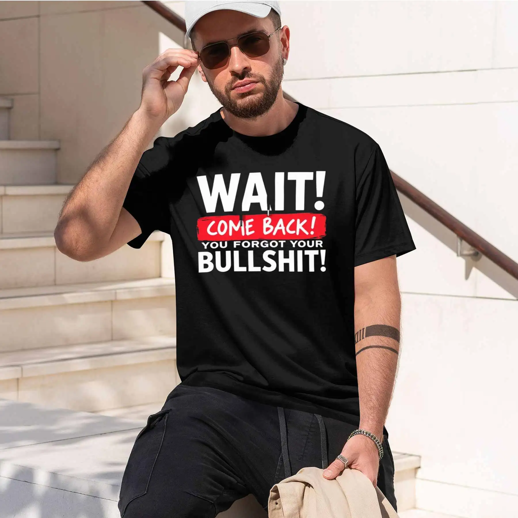 new printed T-shirt printed with  Men's Fun Slogan Short Sleeve T-shirt Casual Daily Top With Come Back Theme