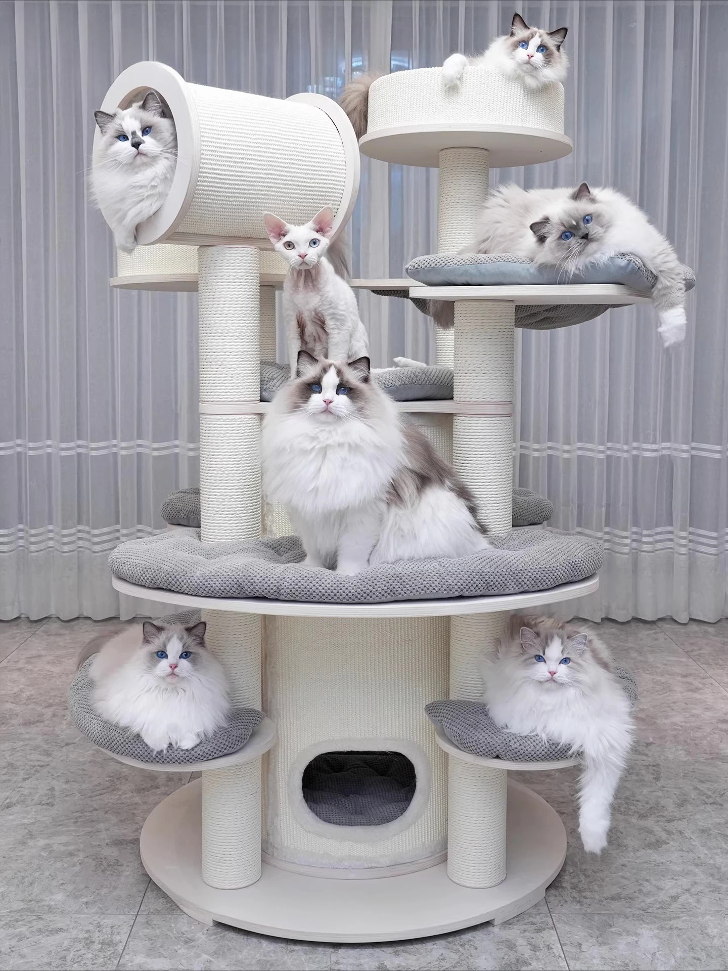Climbing frame c at nest ca t tree integrated super large solid wood multi-layer warm cat castle multi-cat family