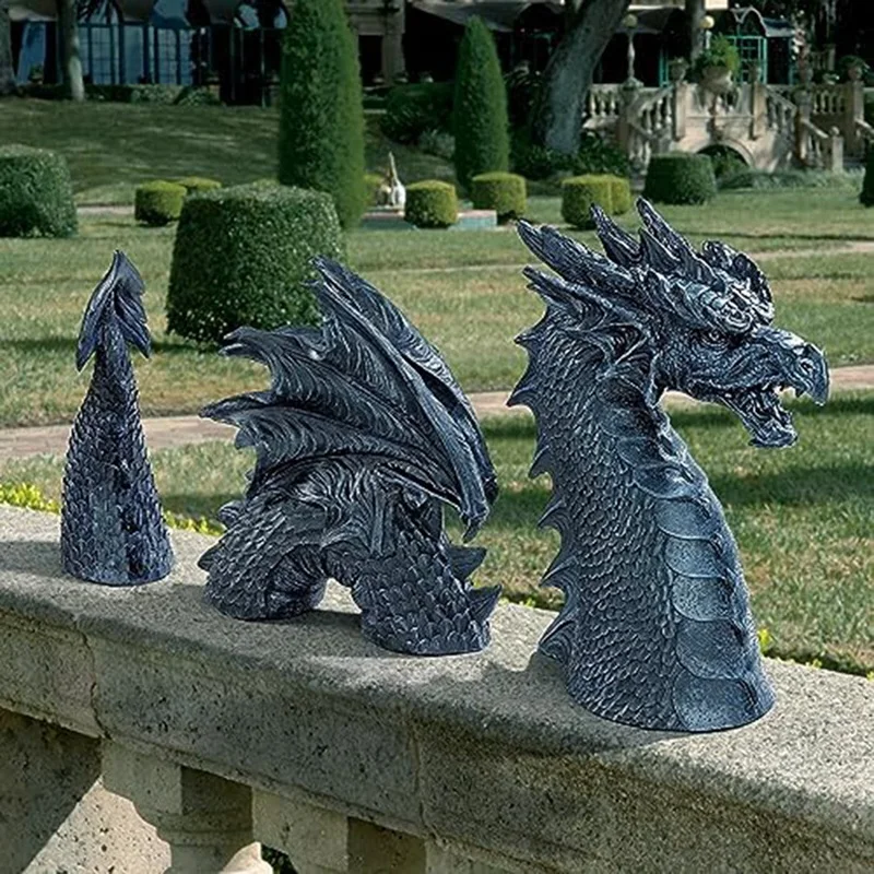 The Gothic Dragon Garden Statues,Dragon Animal Figures,Ornaments For Patio,Office Decoration view 2