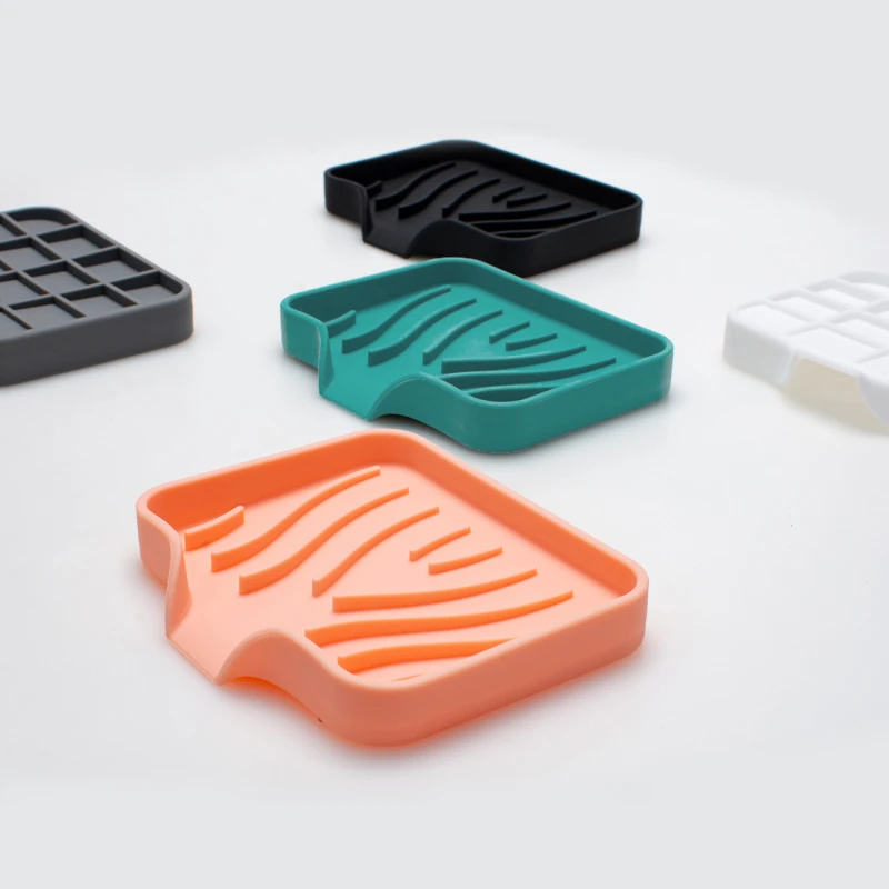 Confezione da 1 scatola di sapone di scarico in Silicone cucina bagno vassoio per lavello antiscivolo tavolo di lavaggio creativo vassoio di sapone Free Punch Drain Rack