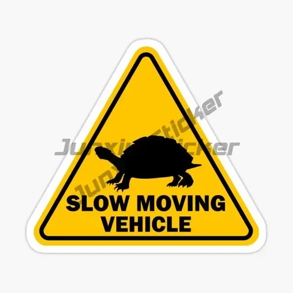 Slow Moving Vehicle Car Sticker Funny Old Slow Graphic Vinyl Window Sticker PVC Waterproof Sunscreen Decals Decor
