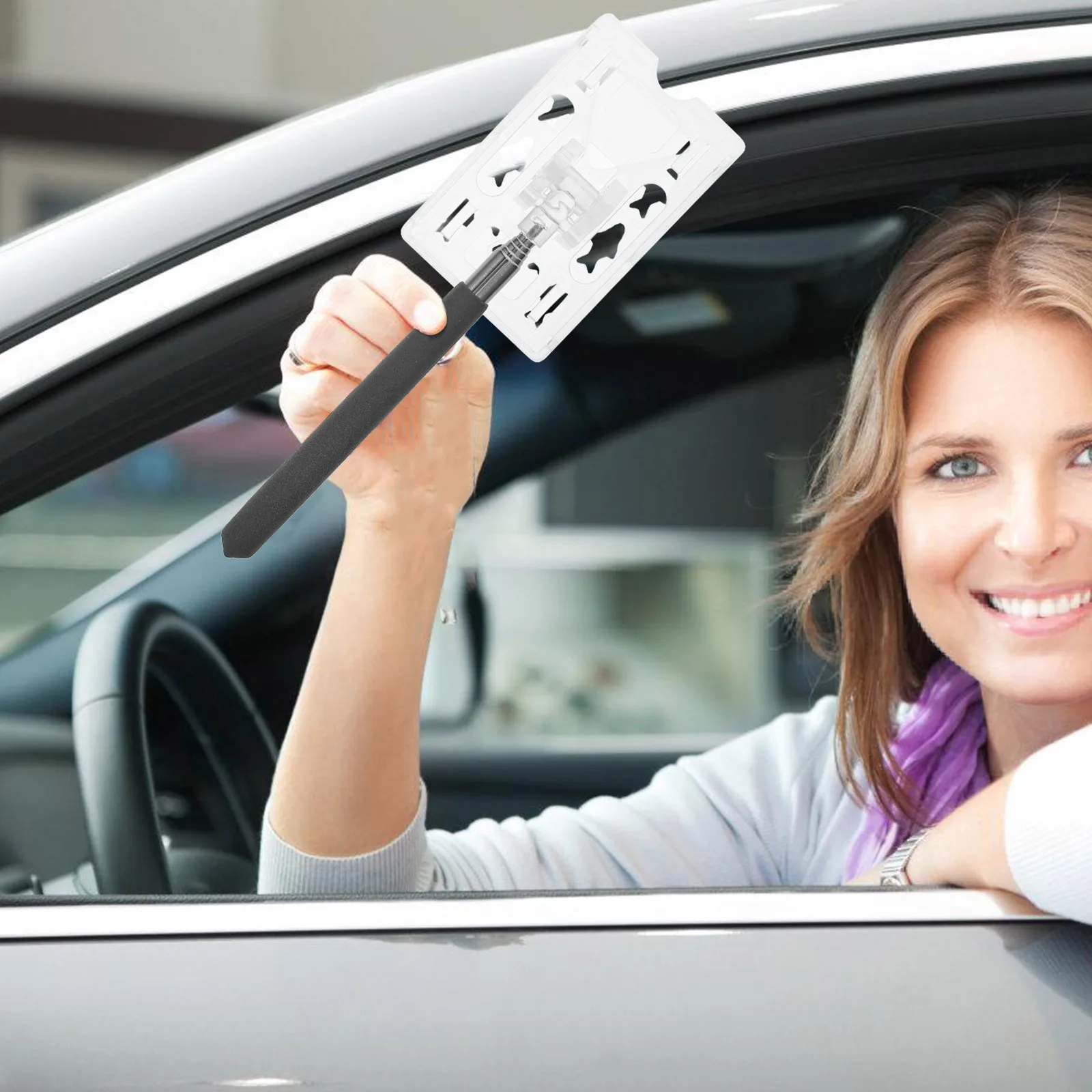 قضيب بطاقة ركن السيارة، حامل بطاقة دفع تلسكوبي متين لحامل بطاقة الدفع لمركز سكني لوقوف السيارات