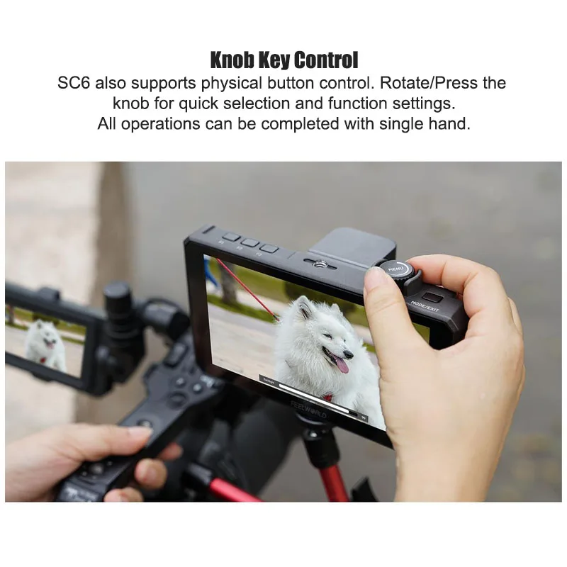 FEELWORLD 6인치 SC6 필드 카메라 비디오 모니터 1500NIT 3G SDI 4K HDMI 노브 키 컨트롤 고휘도 알루미늄