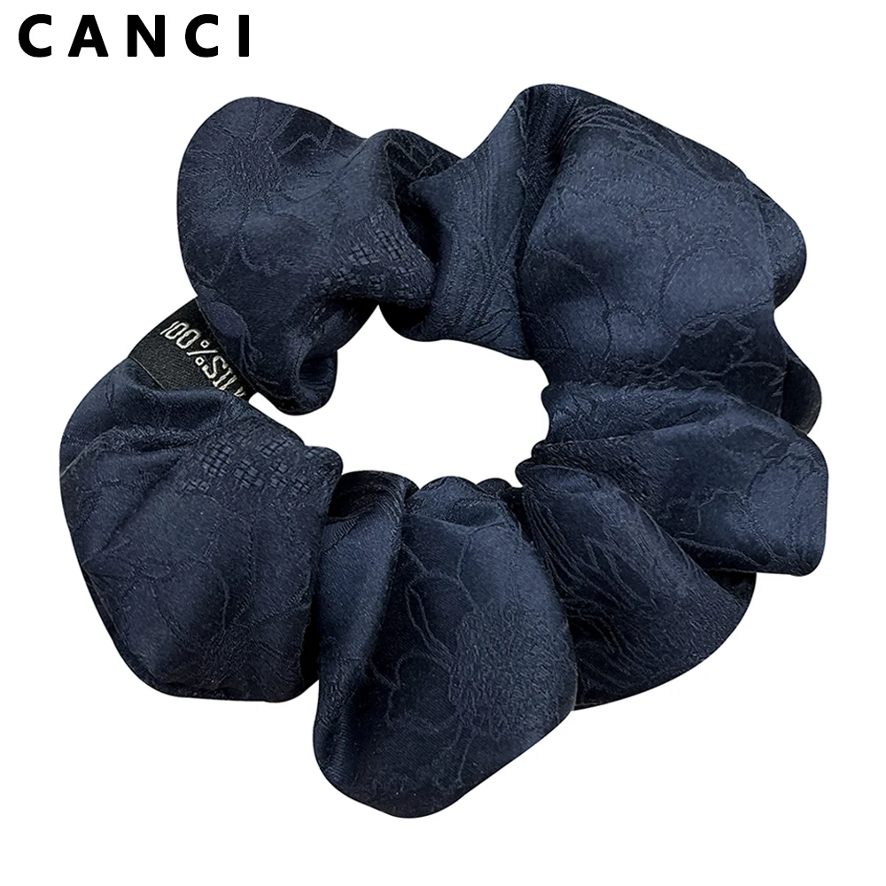 

100% Pure Mulberry Silk Scrunchies Gambiered Canton Gauze Silk Fabric Rubber Bands Hair Ties Elastics Accessories 26 Momme 5CM