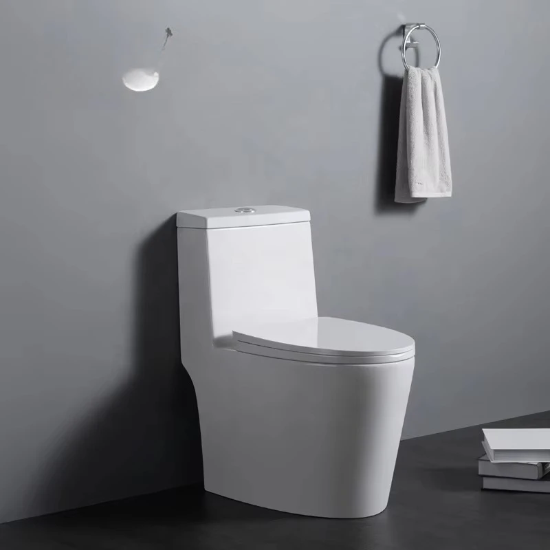 

Modern One Piece Floor Mounted Toilet For South America Dual-Flush Elongated Ceramic Bowl Super-Flush WC For Bathrooms