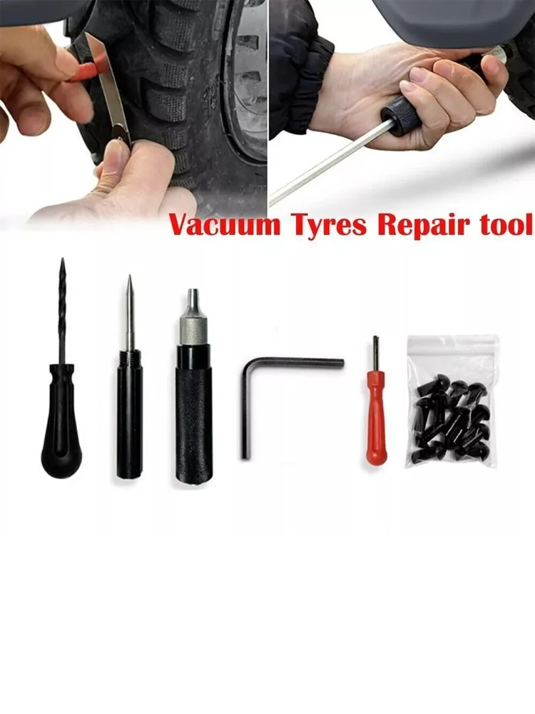 AliExpress NONE 17PCS Outer Tire Puncture Repair Kit Mushroom Plug Tool Motorcycle Scooter Bike Car Motorcycle Tire Repair Plug Tool