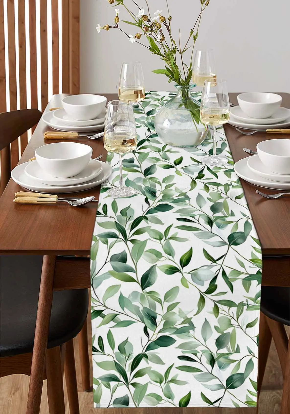 

Eucalyptus Leaf Green Plant Table Runner Decoration Home Decor Dinner Table Decoration Table Decor