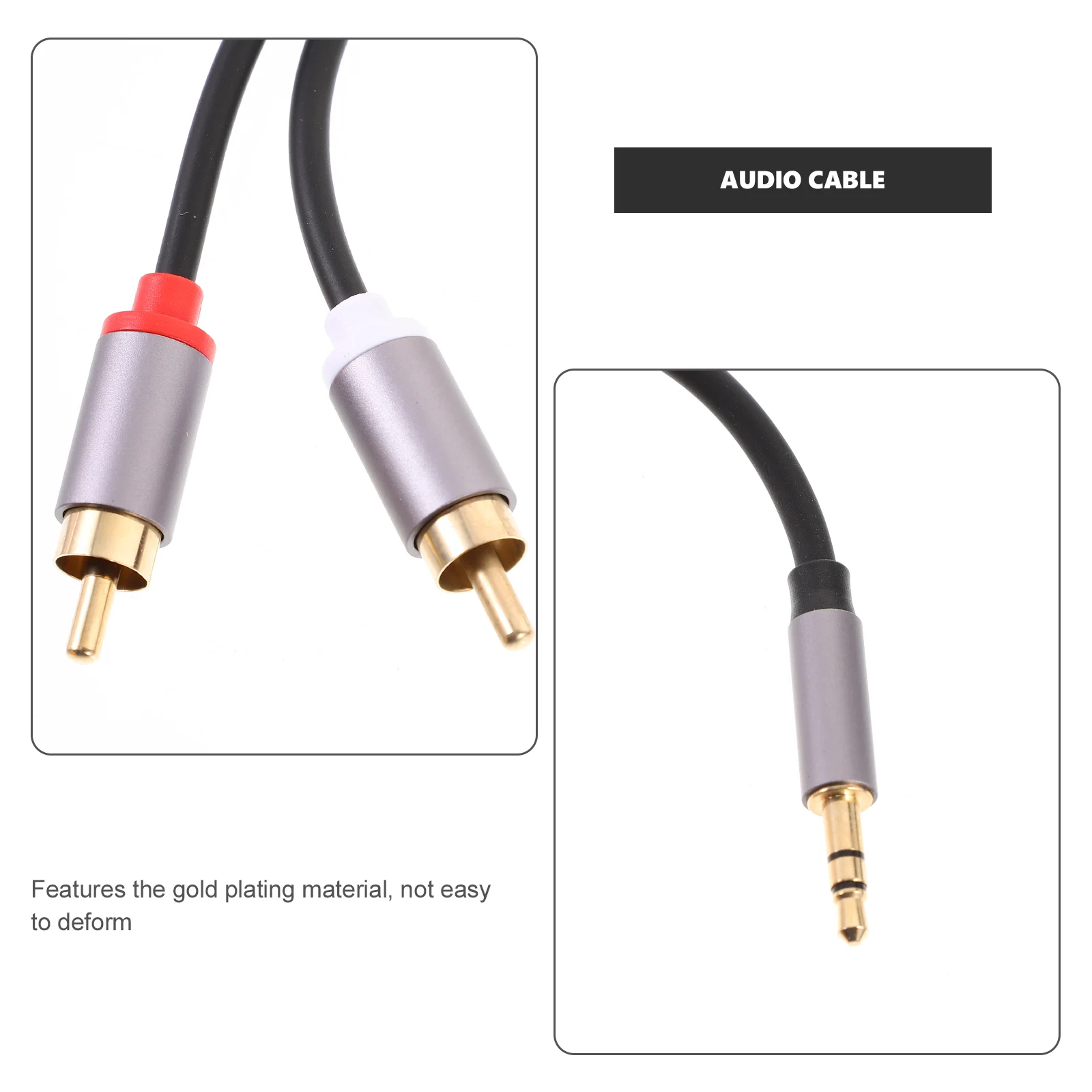 

Audio Cable 2m 3.5mm to Dual Rca Stereo Audio Cord Auxiliary Cable Headphone Extension for Car Speaker Auxiliary Cord