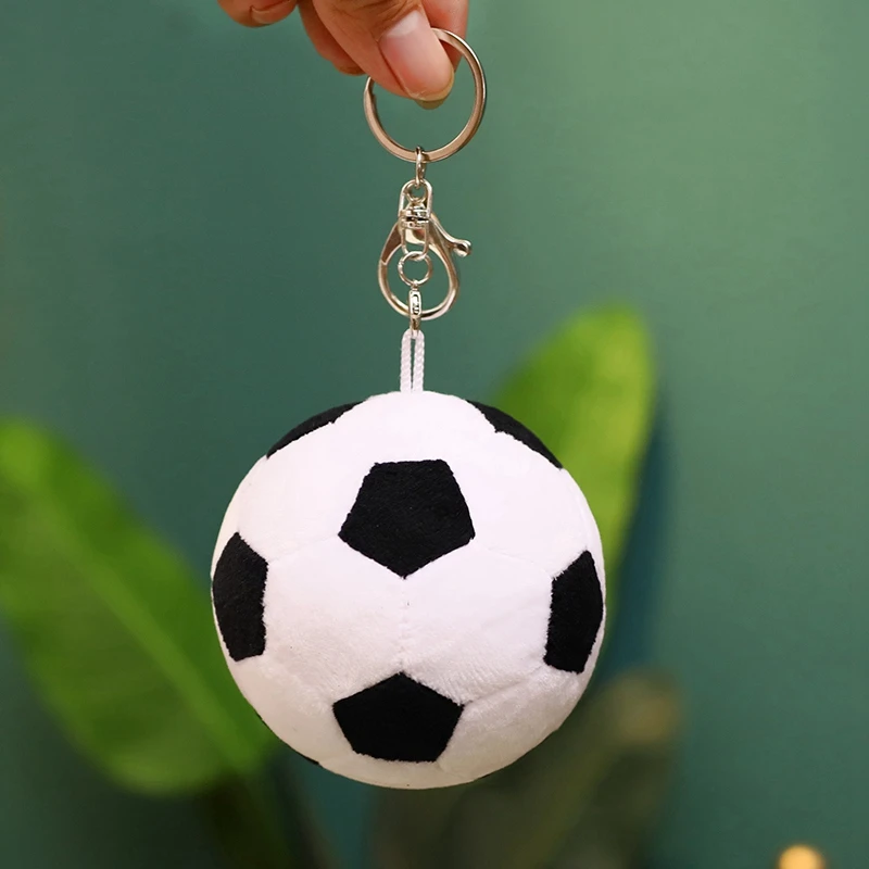 Plush Stuffed Futebol Keychain, Toy bola macia, pingente, basquete Keychain, macio, bonito, futebol, presentes, 9 centímetros