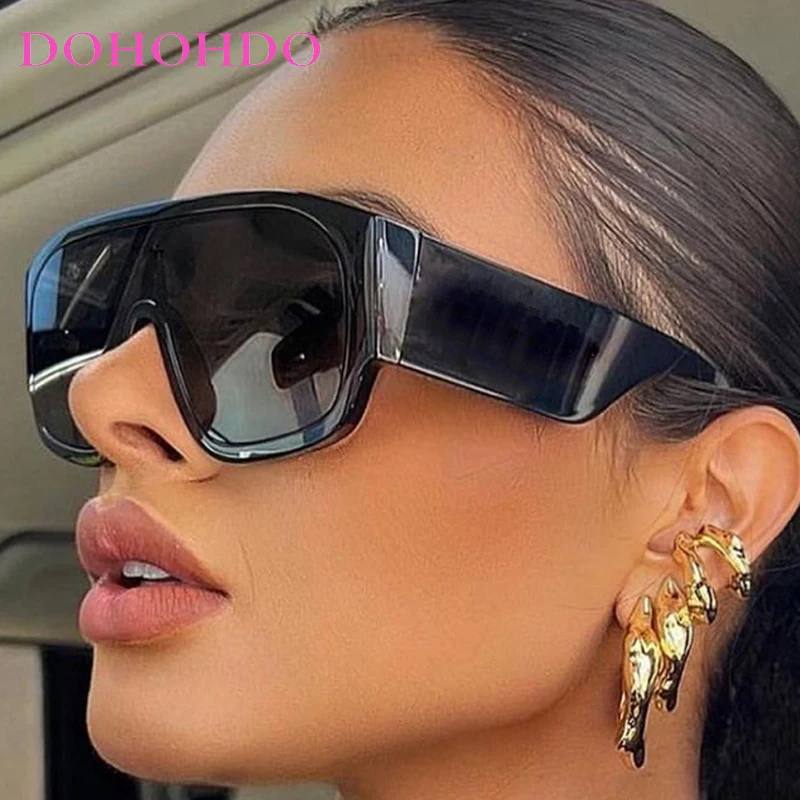 

Vintage Designer Oversized One-Pieces Sunglasses Men Women Punk Shades Outdoor Sports Fishing Cycling Windproof Goggles UV400