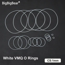 10/50Pcs White CS 1mm Silicone O Ring Gasket OD 3 ~ 50mm Food Grade Waterproof Washer Rubber Insulate O Shape VMQ O Rings