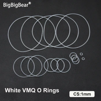 10/50Pcs สีขาว CS 1 มม.ซิลิโคน O แหวนปะเก็น OD 3 ~ 50 มม.เกรดอาหารกันน้ําเครื่องซักผ้ายางฉนวน O รูปร่าง VMQ O แหวน