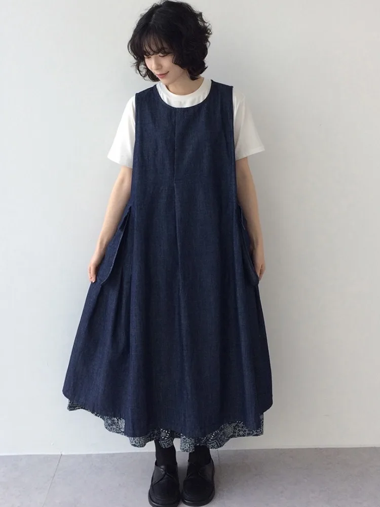 Lose Jeansweste Dr. Damen Sommer 2025, erschwingliches, faules Schichtungsdesign, A-Linien-Rock, koreanischer Stil, lässig, Ele Dr