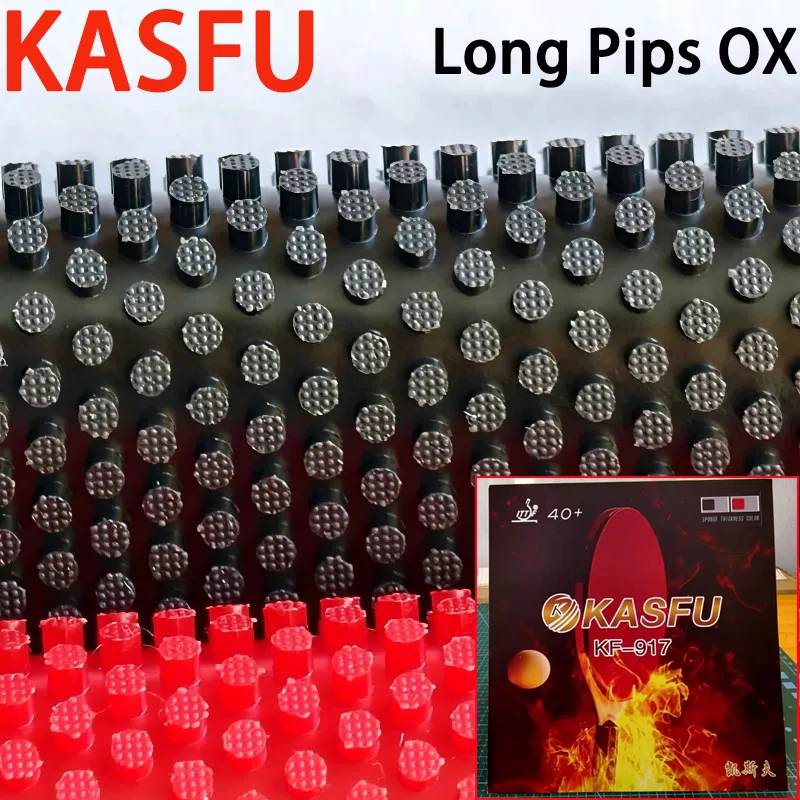 KaSFU Table Tennis Rubber Long Pips OX Particle Height: 1.7mm Ping Pong Rubber Offensive Durable Vertical Row of Particles view 2