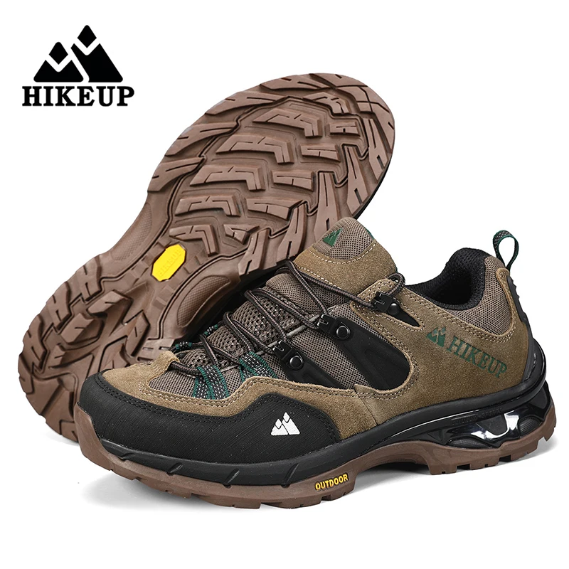 HIKEUP Non-slip Wear Resistant Outdoor Hiking Shoes Breathable Splashproof Climbing Men Sneaker Trekking Tourism Mountain Shoes