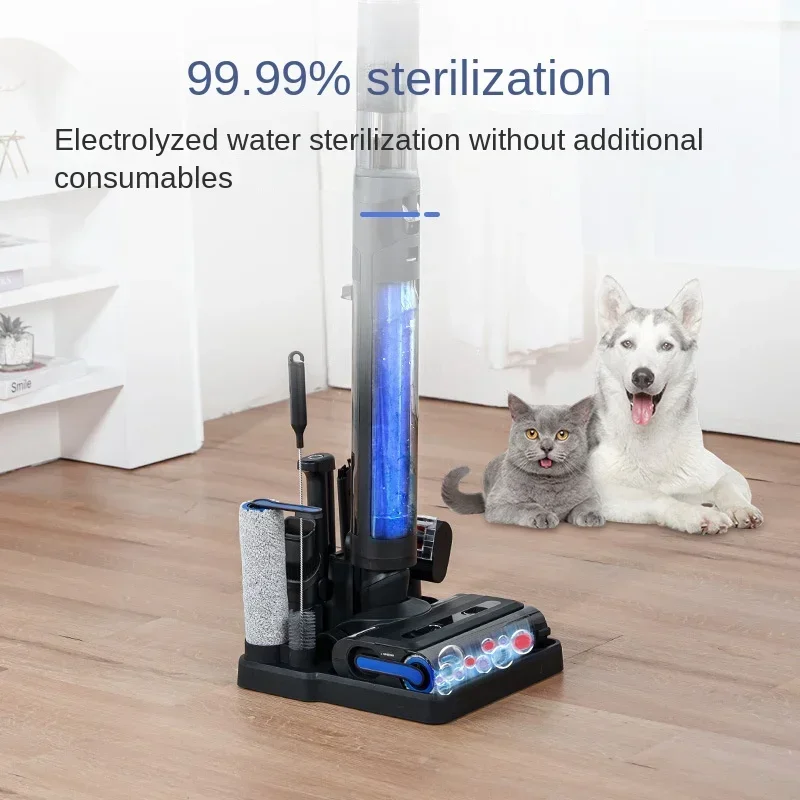 Household lying flat intelligent washing suction towing integrated multi-functional hot drying sweeping vacuuming mite removal