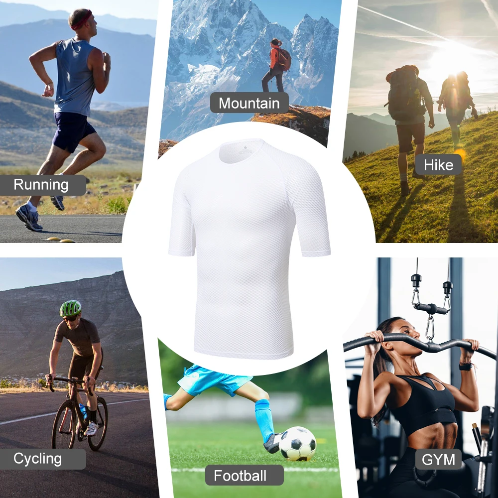 Men Cycling Base Layer Short Sleevess Mesh Breathable Quick Dry Cycling Underwear Pro MTB Road Bike Vest Bicycle Undershirt