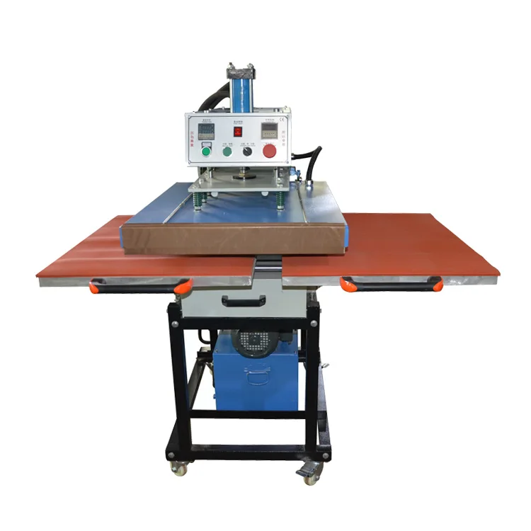 Hydraulic oil driver 24x32 inches double table garment cut sheet sublimation iron  bottom slide heat press machine 60x80cm