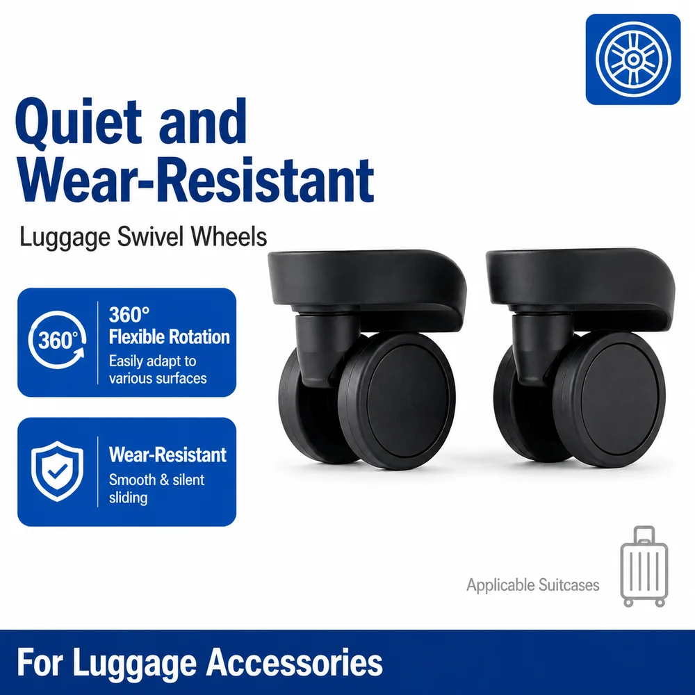 Universal Luggage Wheels For MEXICAN 061 Luggage Wheels Compatible with 360° Silent Swivel Caster Bracket Suitcase Replacement P