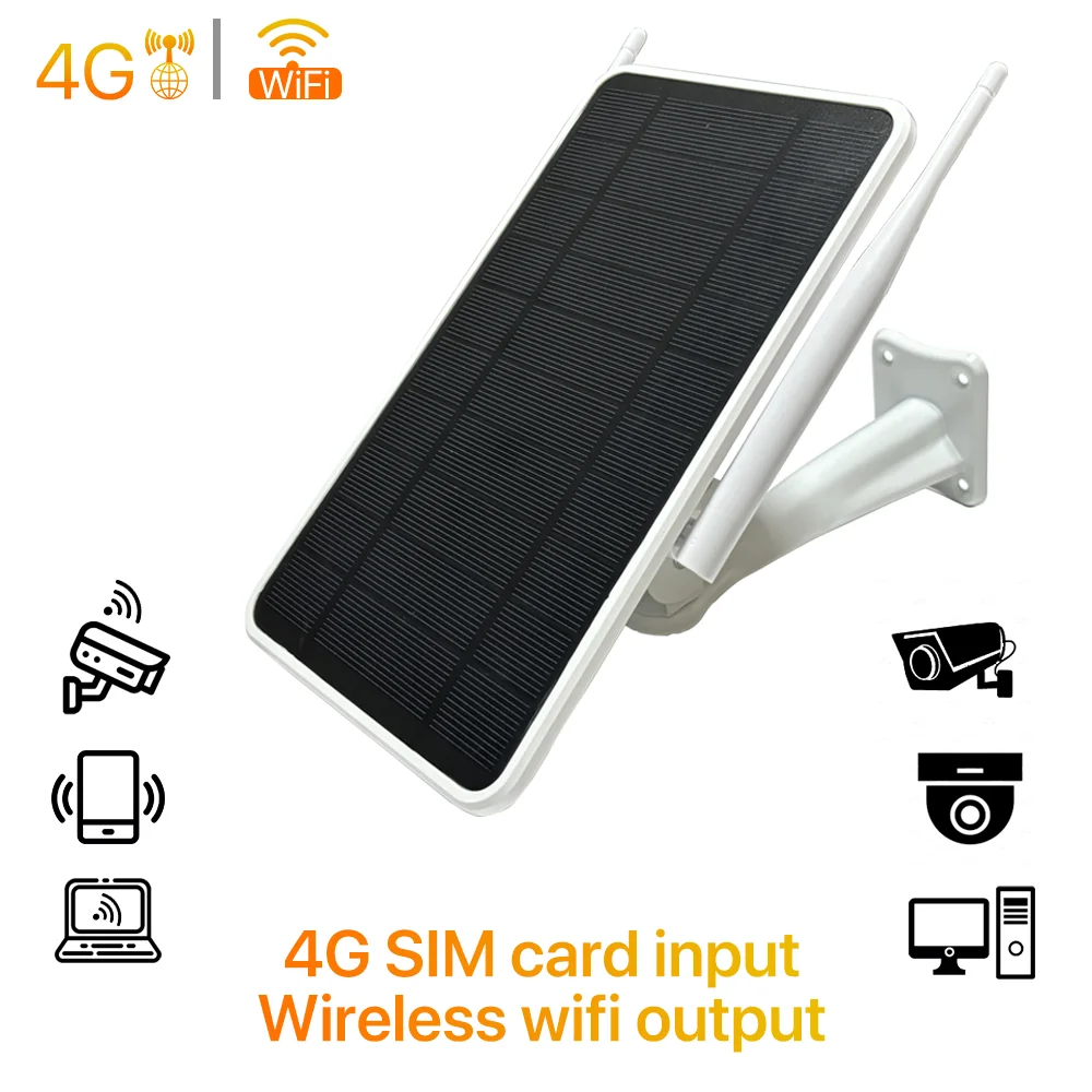 6W 4G Solar Battery Router WiFi Repeater 150Mbps IP66 Waterproof Total 10400mAh Batteries For Computer or Wifi PTZ IP Camera