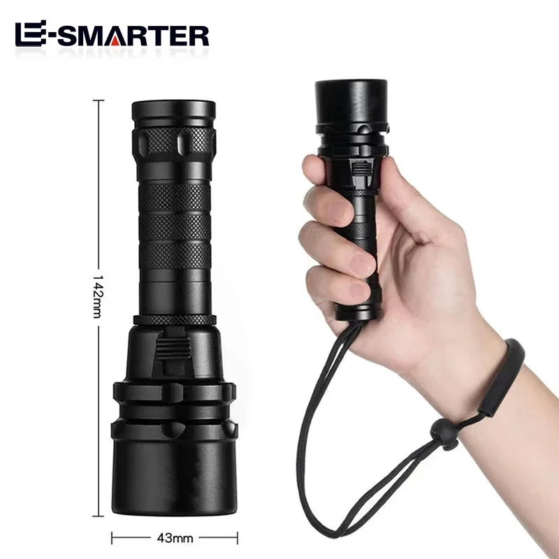 Powerful LED Diving Flashlight High Bright Professional Underwater Dive Torch IPX8 Waterproof Rating Lamp With Hand Rope