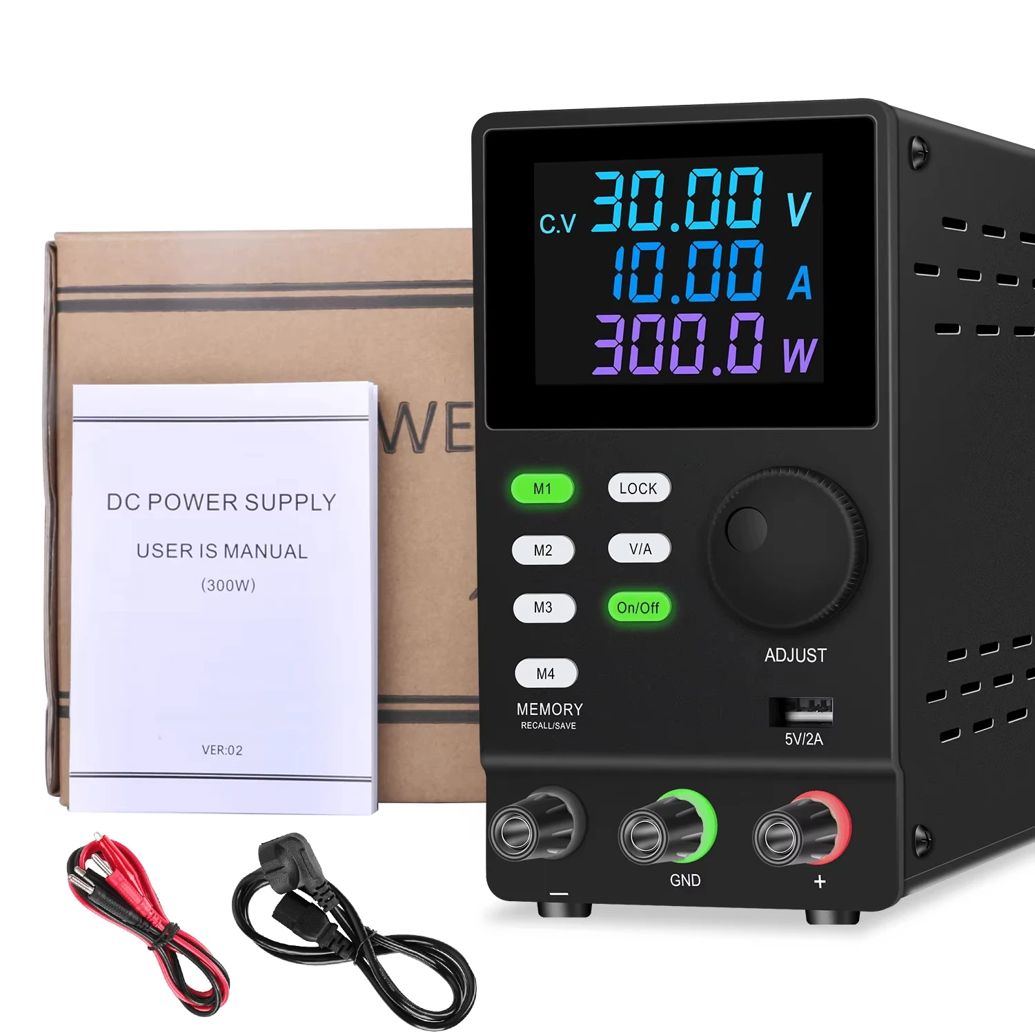 SPPS3010D 30V 10A  Portable Adjustable Switching DC Power Supply RS232 USB Port LCD Screen Regulated Power Supplies