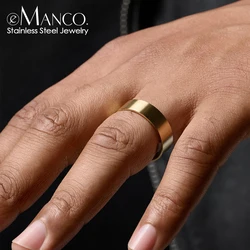eManco European and American Trend Stainless Steel Simple Unisex Ring Stainless Steel Personalized Accessories Simple Jewelry