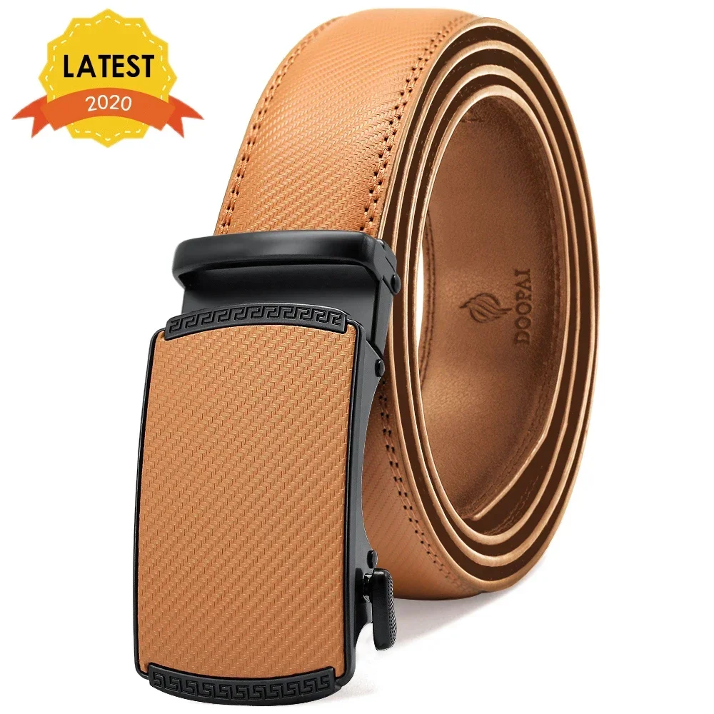 Genuine Leather Men Belt  Automatic Metal Buckle Men Belt Luxury Belt for Men High Quality Fashion Vintage Male Strap for Jeans