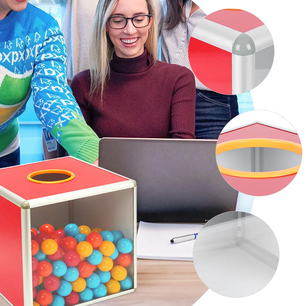 

Large Capacity Transparent Raffle Multi-function Ballot Donation Box for Party Game Meeting Bingo Lottery Accessory Fiber Baking