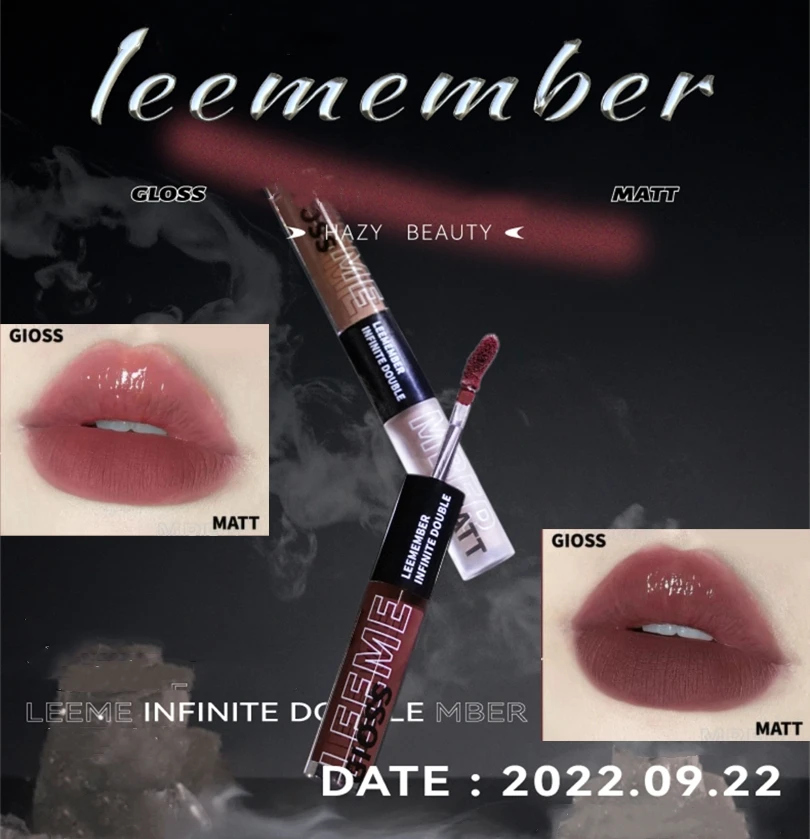 LEEMEMBER Double Headed Lip Honey Lipstick 2 texture Water Smooth Lip Glaze Pure Lust Moisturize Tint Liquid Lipstick Makeup