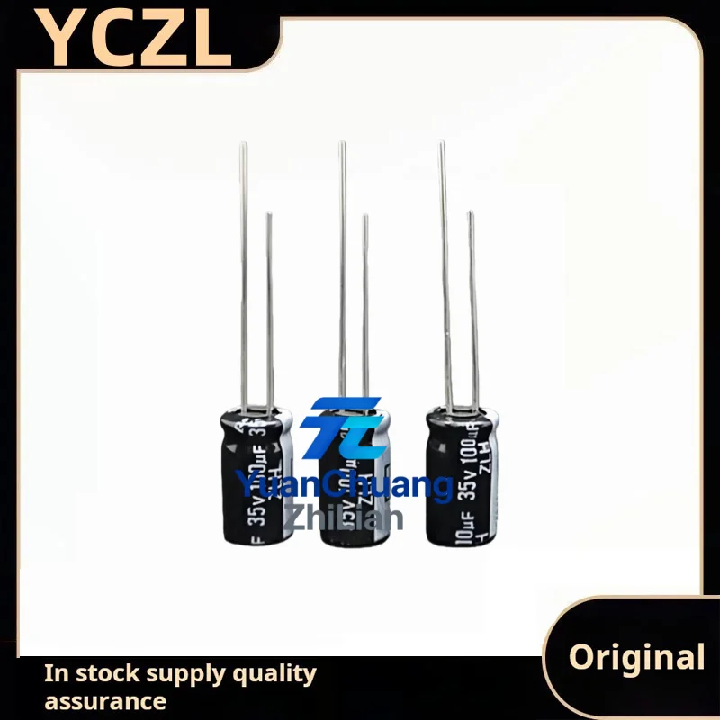 50PCS new imported 35v100uF electrolytic capacitor ZLH high frequency low resistance 6.3*11