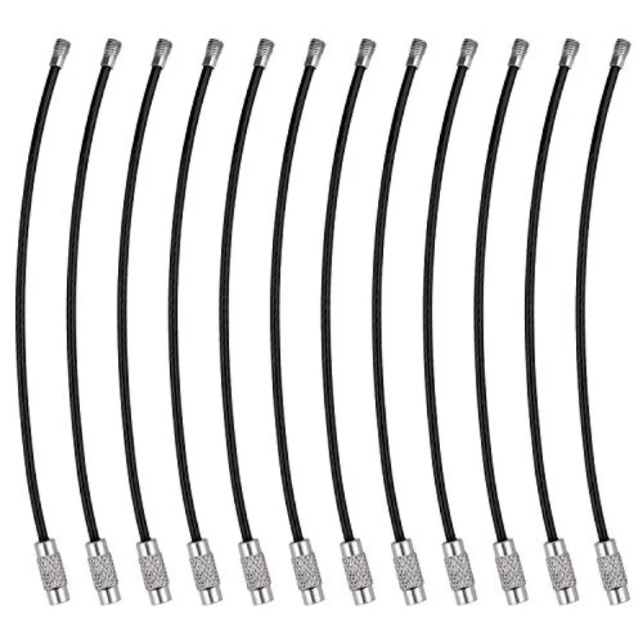 

Keycha, / Stainless Steel Wire Rings Cable Keyring Loop for Luggage Tags, Keys and ID Tag Keepers