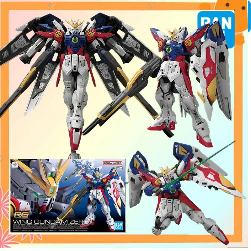 

Bandai Original GUNDAM RG 1/144 WING GUNDAM ZERO Anime Action Figure Assembly Model Toys Collectible Model Gifts