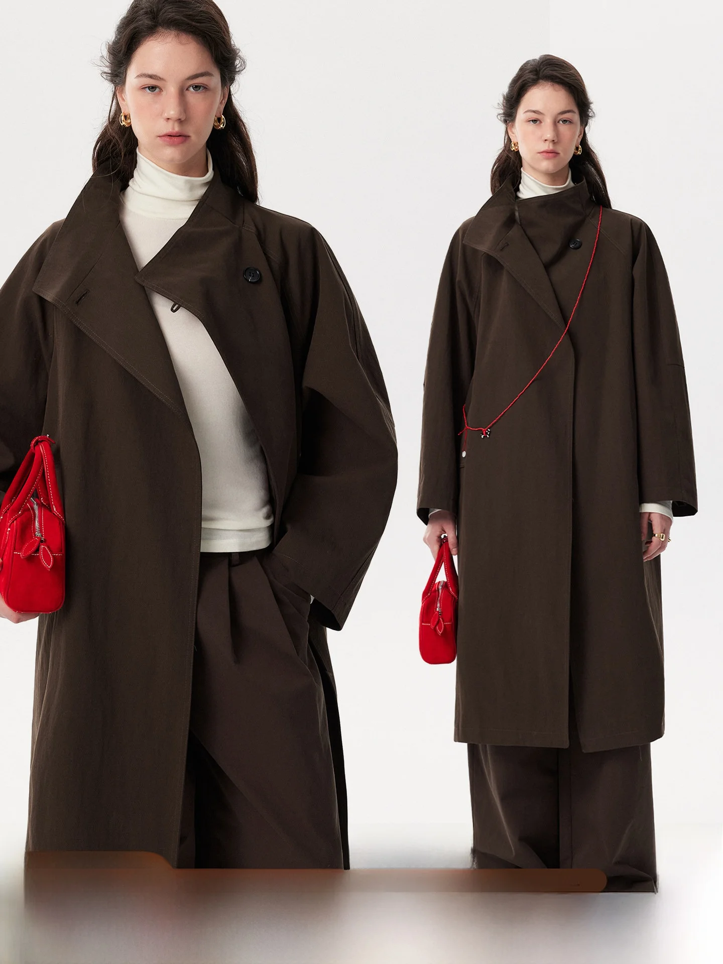 

Женское удлиненное пальто с воротником-стойкой, на пуговицах, свободного кроя, из смесового хлопка, комфортное, для весны и осени