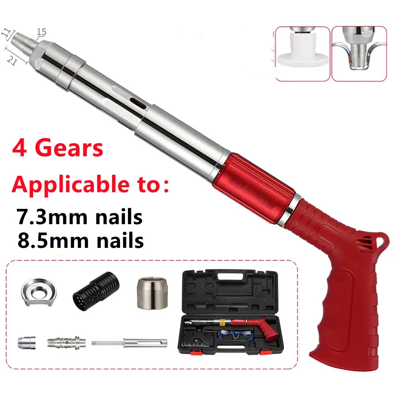 3/4 Modes Steel Nails Guns Rivet Tool Concrete Wall Anchor Wire Slotting Device Decor Rivet Gun Tufting Gun Adjustable Silencer