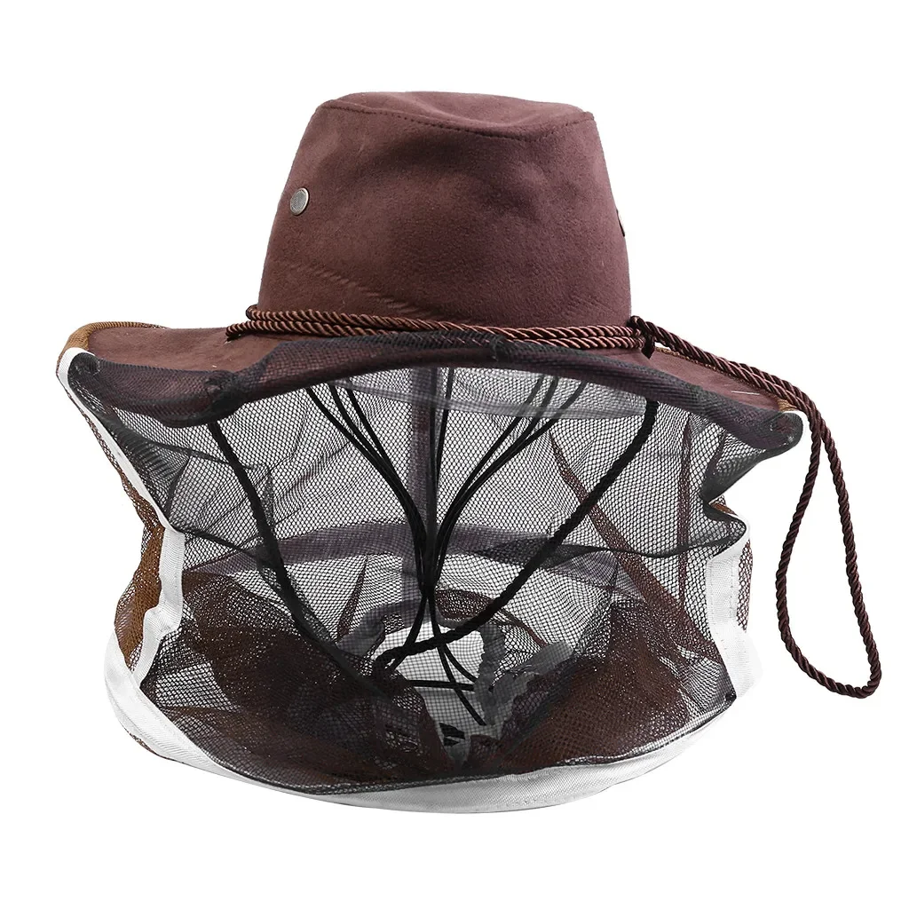 Anti Mosquito Face Mesh Net Hat for Women Men Summer UV Protection Sun Hats Male Outdoor Fishing Hiking Bucket Hat Beach Hat