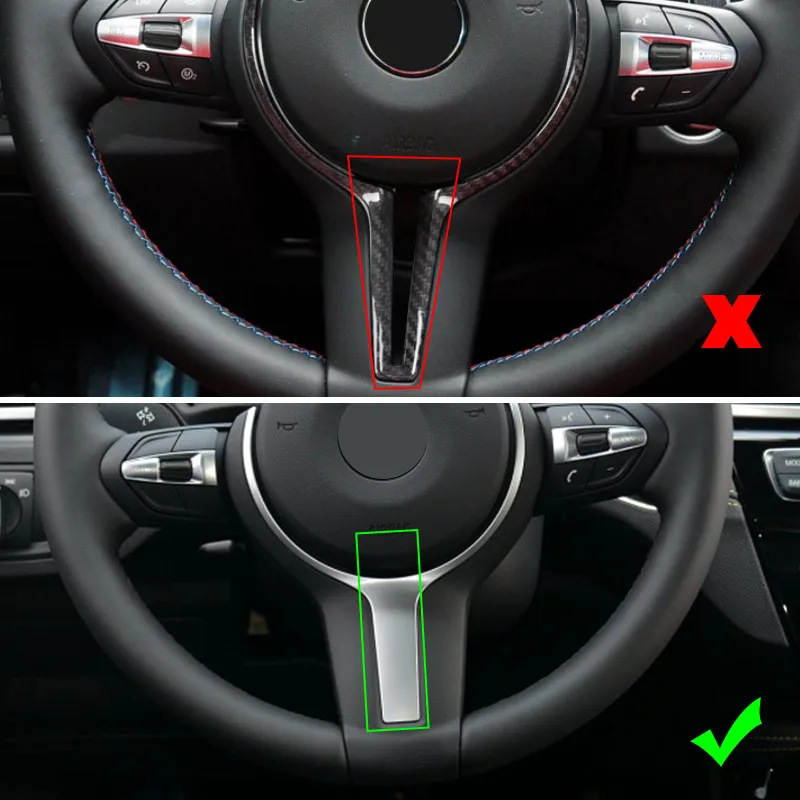 

2pcs ABS Carbon Texture For BMW F Chassis F06 F10 F11 F12 F15 F16 F20 F21 F22 F23 F30 F32 F34 F36 Steering Wheel Cover Trim